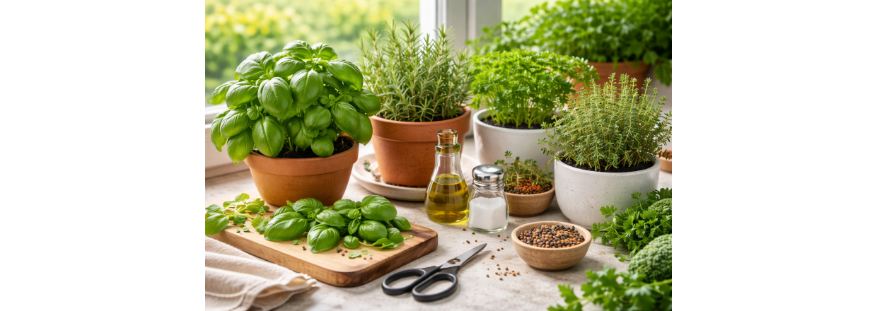 Krydderurter indend�rs: S�dan dyrker du dem i vindueskarmen