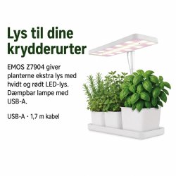 V�kstlys med 3 potter, timer og d�mpning