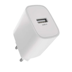 Hvid EMOS V01B10 USB-A v�goplader 10 W p� hvid baggrund
