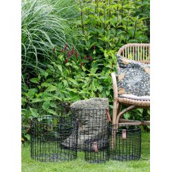 Sort Rund Tr�dkurv. S�t med 4 stk.