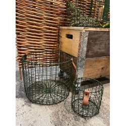 Olivengrn Rund Trdkurv. St med 4 stk.