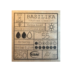 �kologiske basilikumfr� � Italiano Classico, 250 fr�